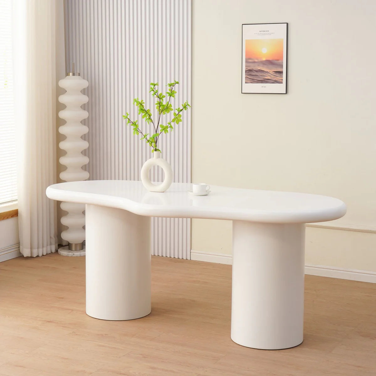 Table repas Curve Blanc