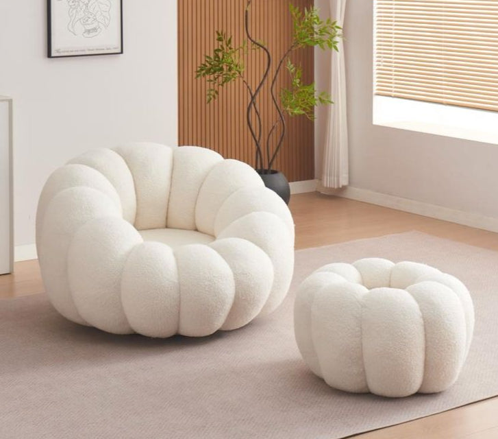 Fauteuil Perle + Pouf