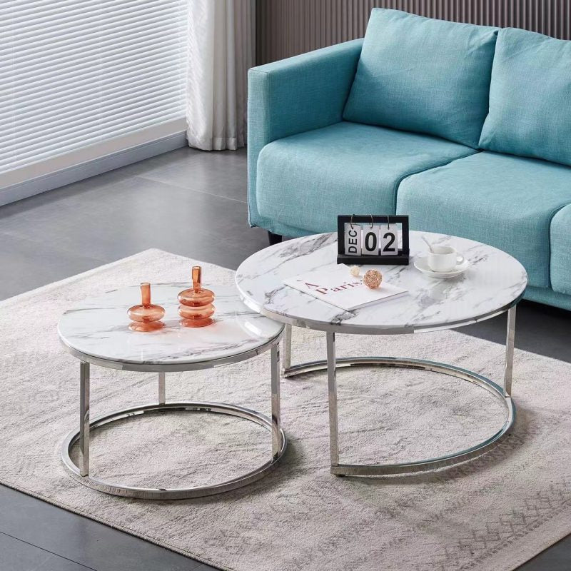 Table basse Gigogne Marbre blanc