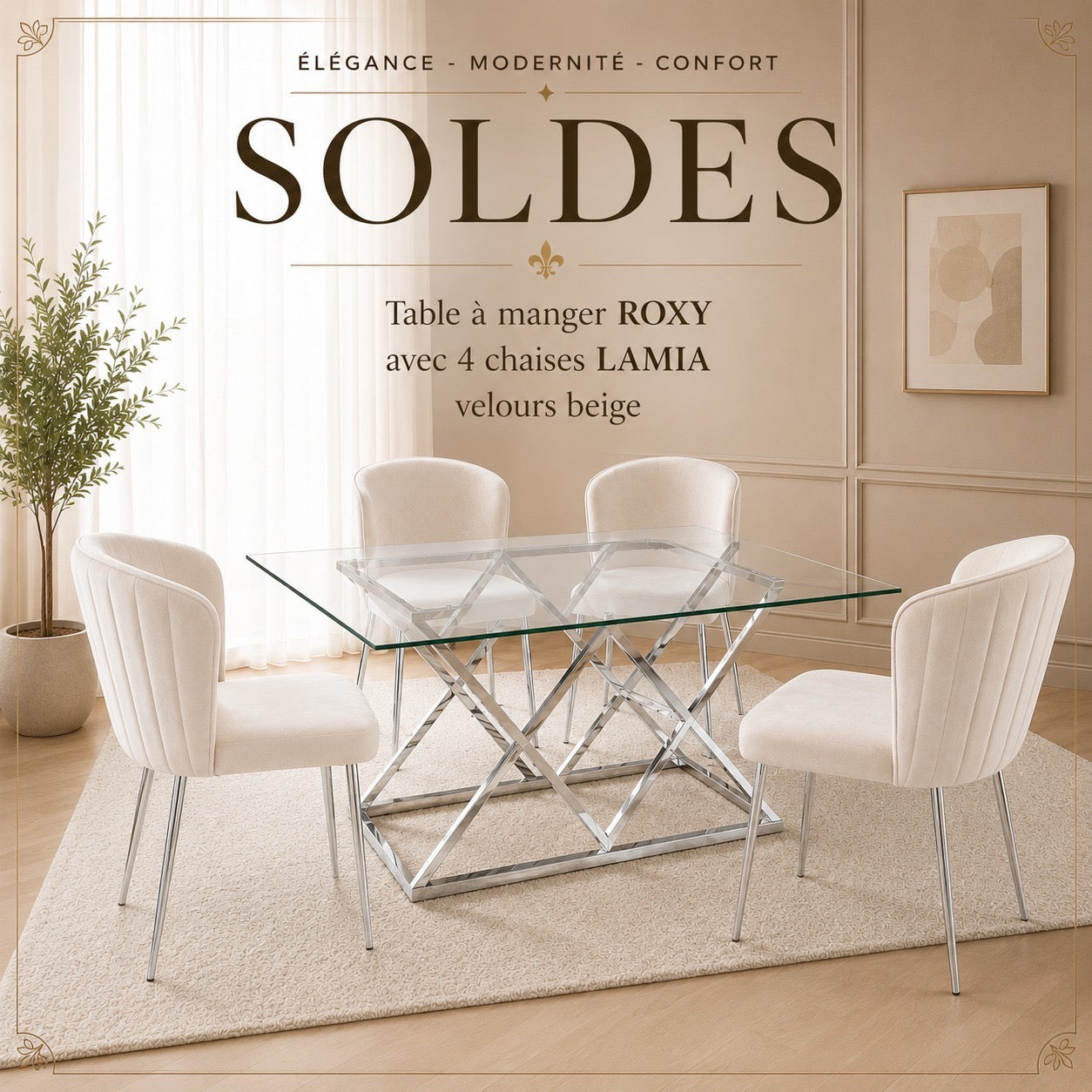 Pack table repas + 4 chaises Pyra