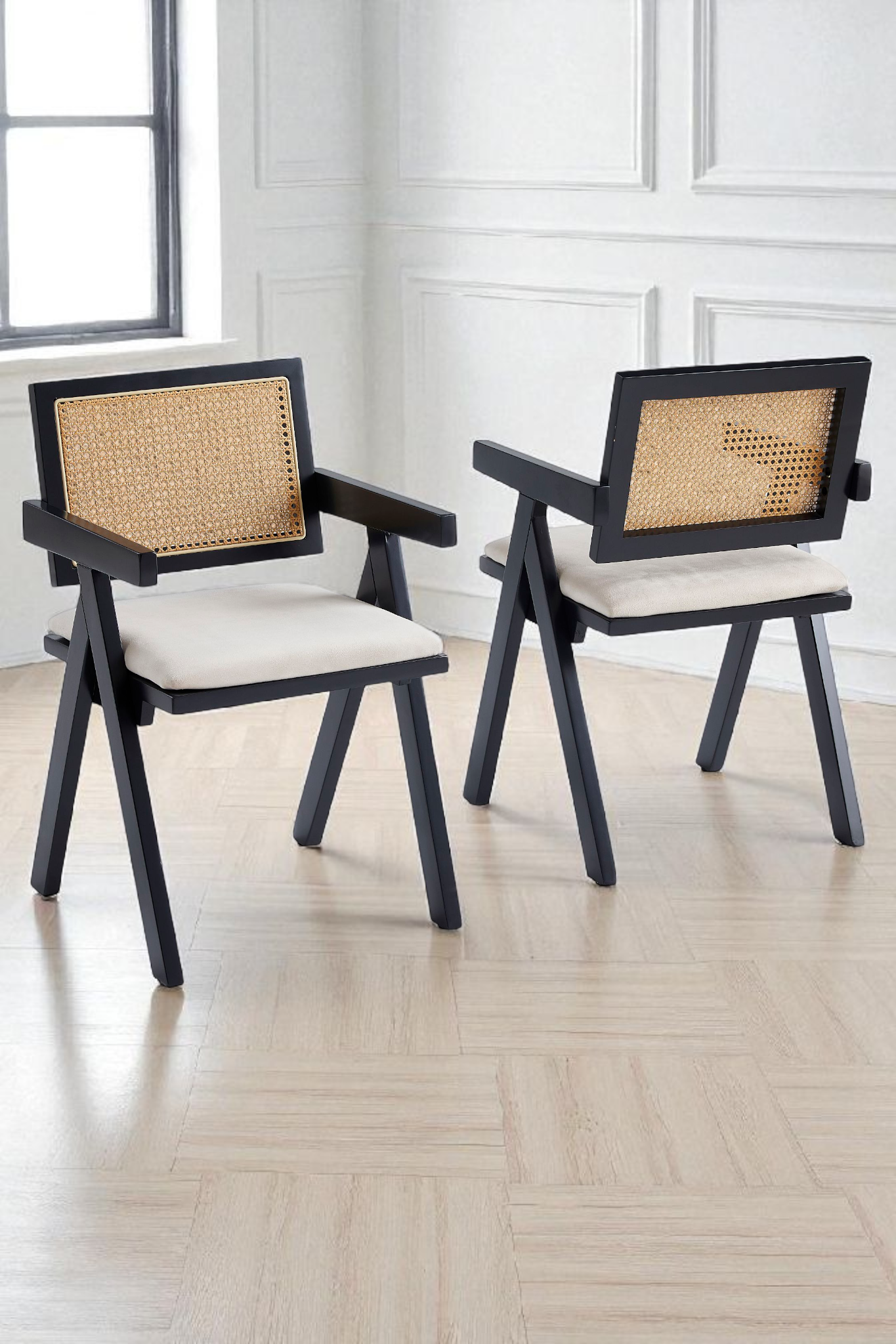 Chaise Rotina Noir / Lot de 4