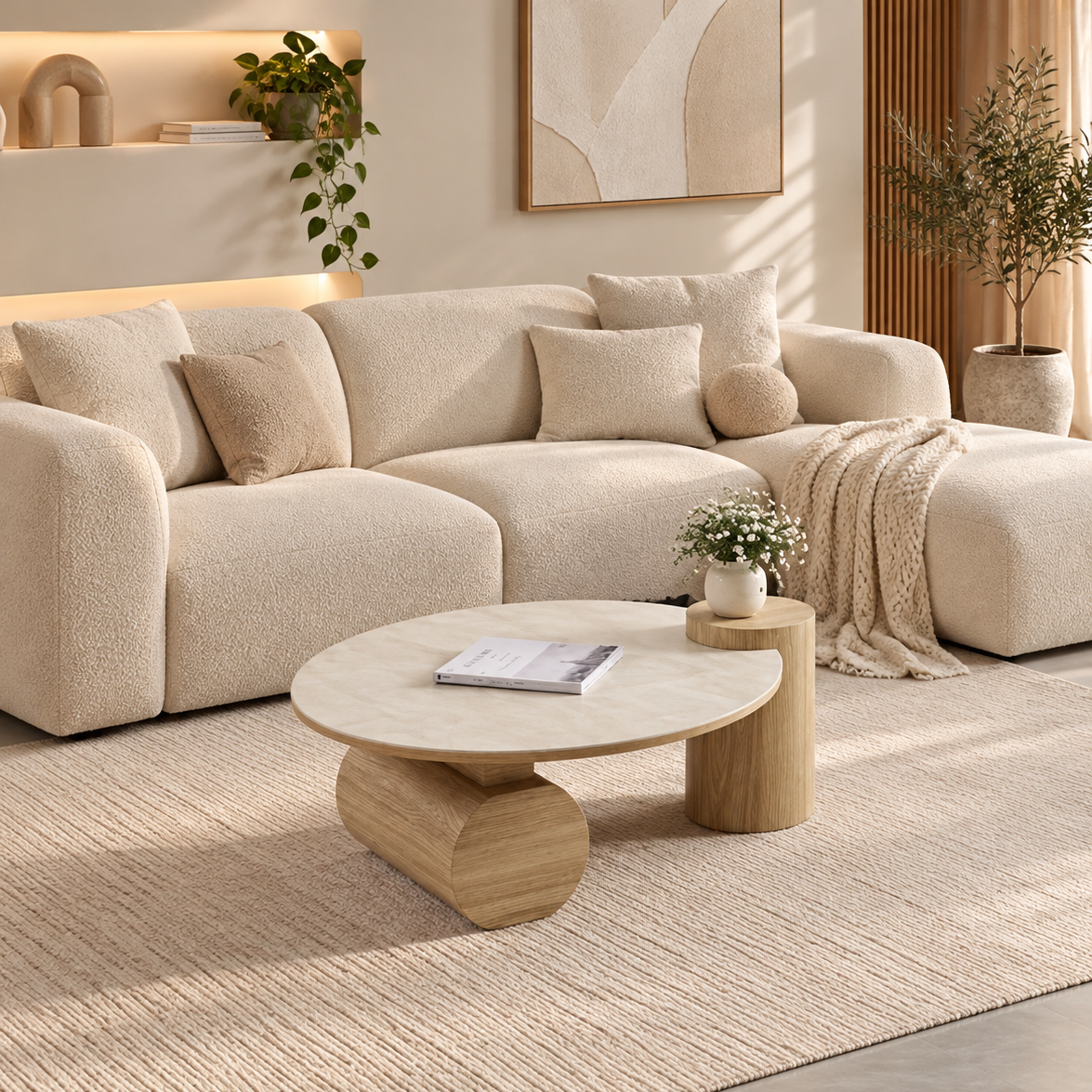 Table basse Rondin Marbre