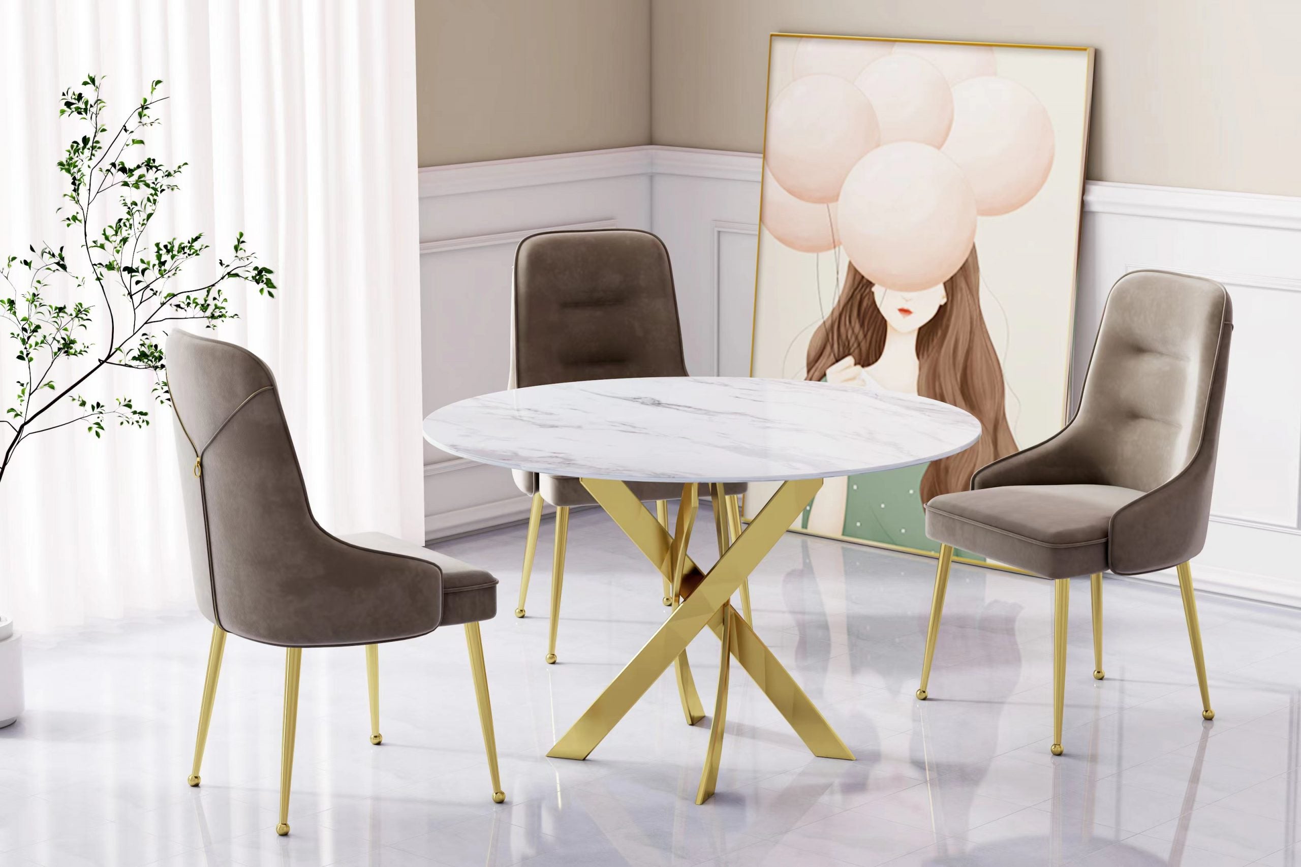 Table à manger Jessica/Doré