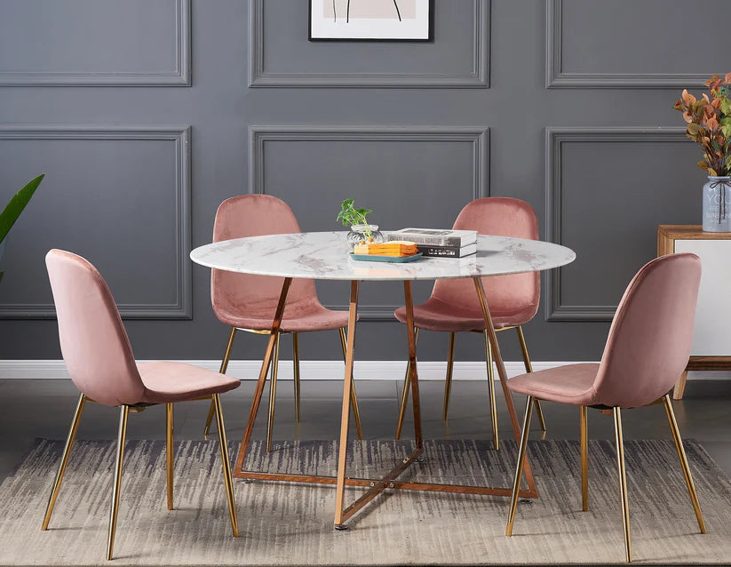 Table à Manger Heloise/Or Rose