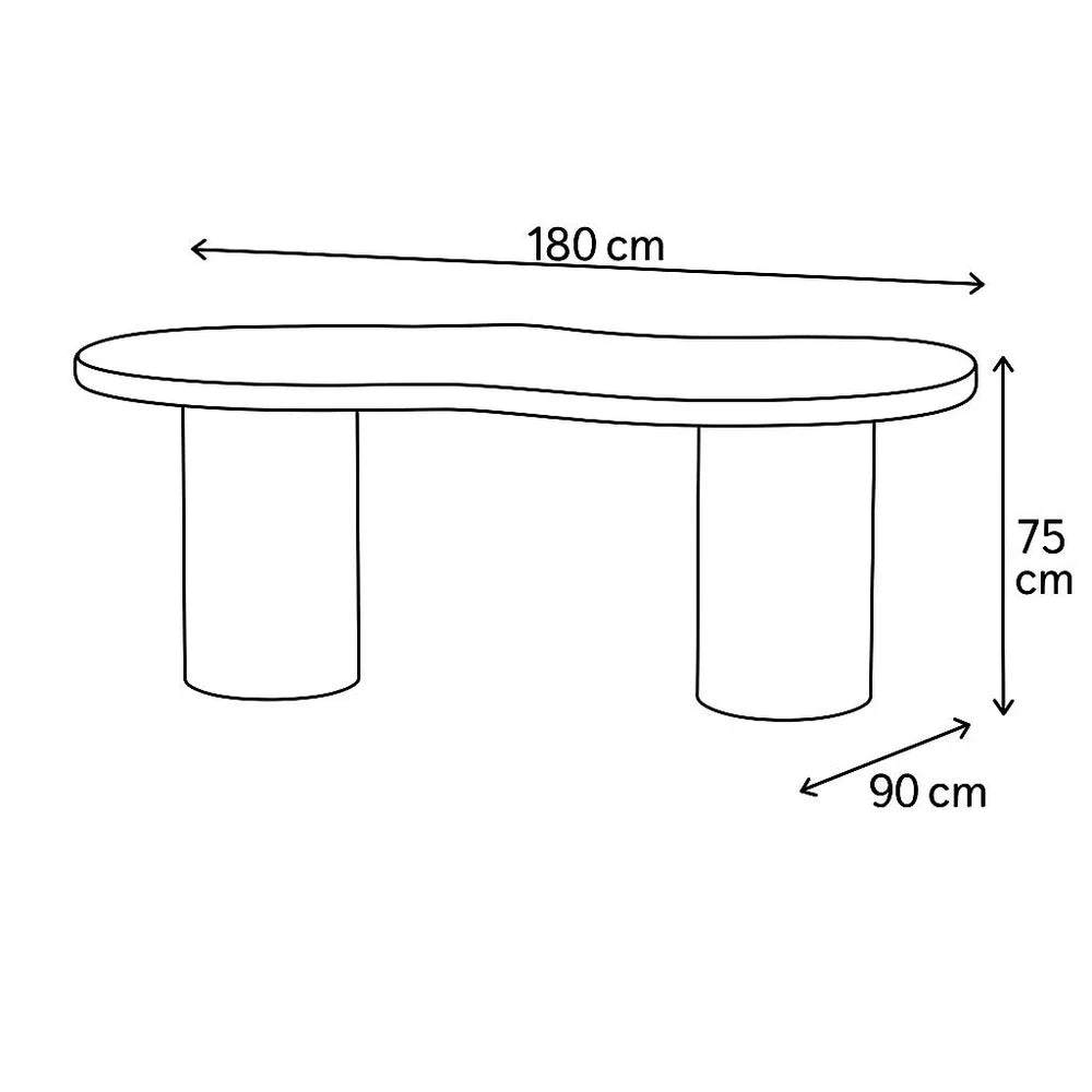 Table repas Curve Blanc