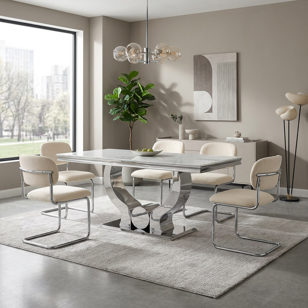 Chaise Arc Beige / Lot de 4