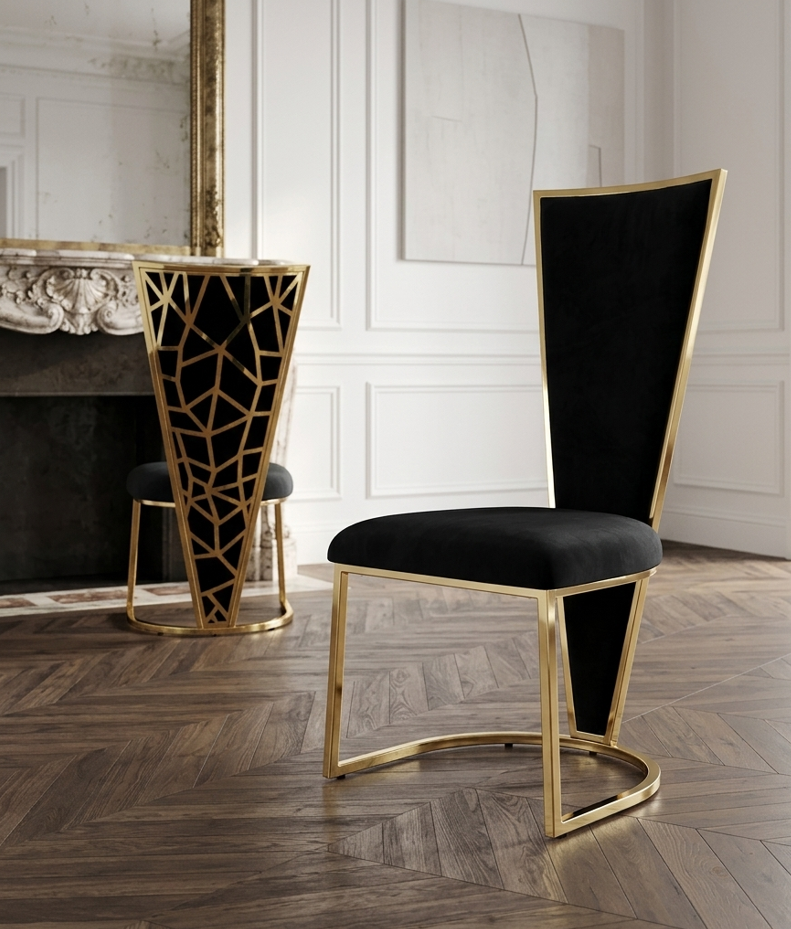 Chaise Melissa / Or Lot de 2