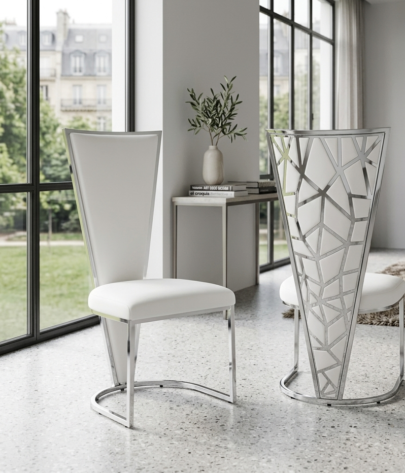 Chaise Melissa / Chrome Lot de 2