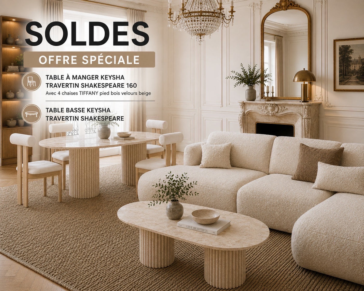 Pack Table repas + Table basse + 4 Chaises Keysha