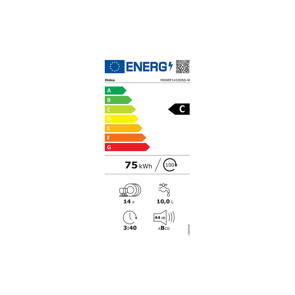 Lave-vaisselle Midea SMART MASTER MDWEF1433DSS-W