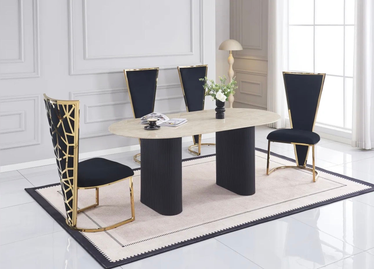 Chaise Melissa / Or Lot de 2