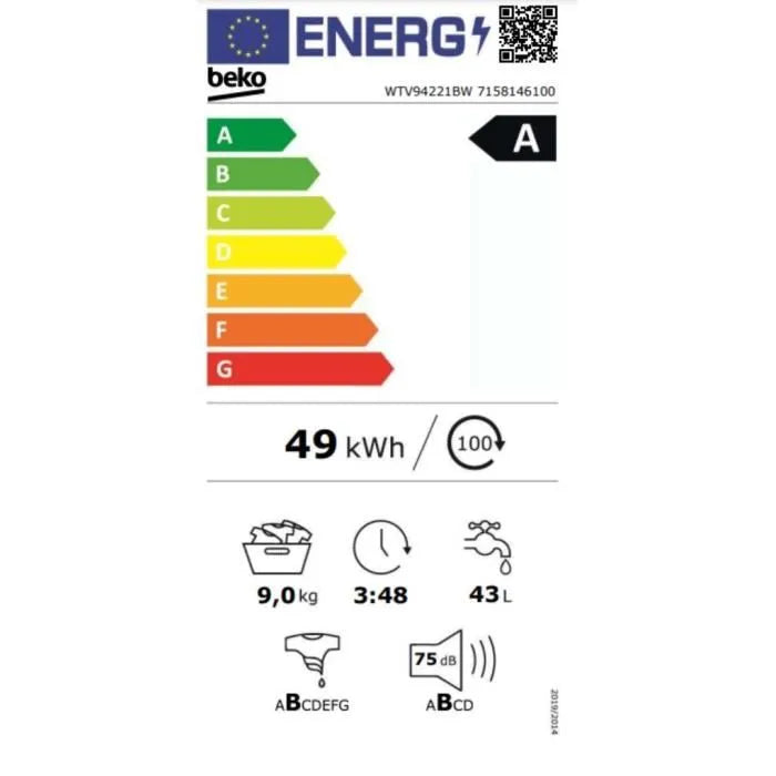 Lave Linge BEKO b300 WTV94221BW