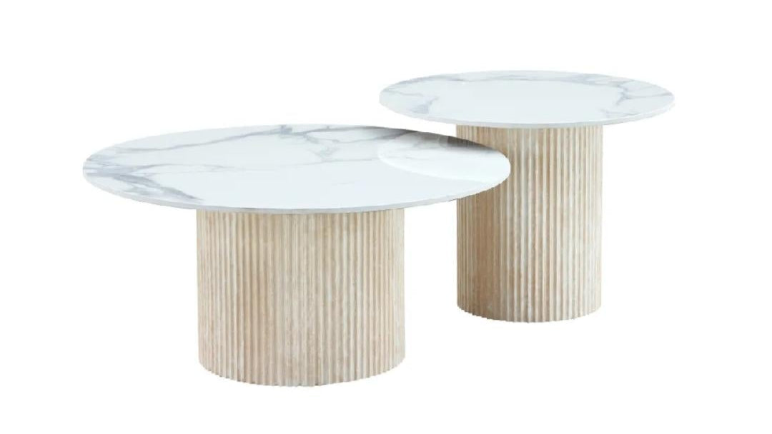 Table basse Gigogne Mina Beige Marbre