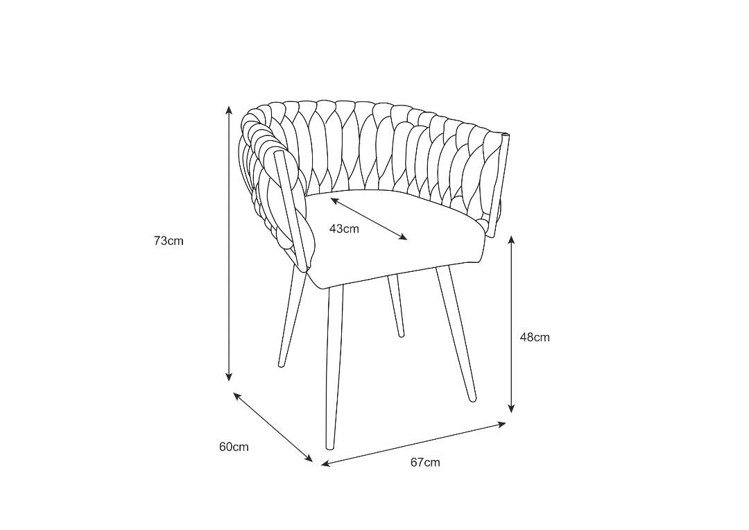 Chaise tréssé Lot de 2